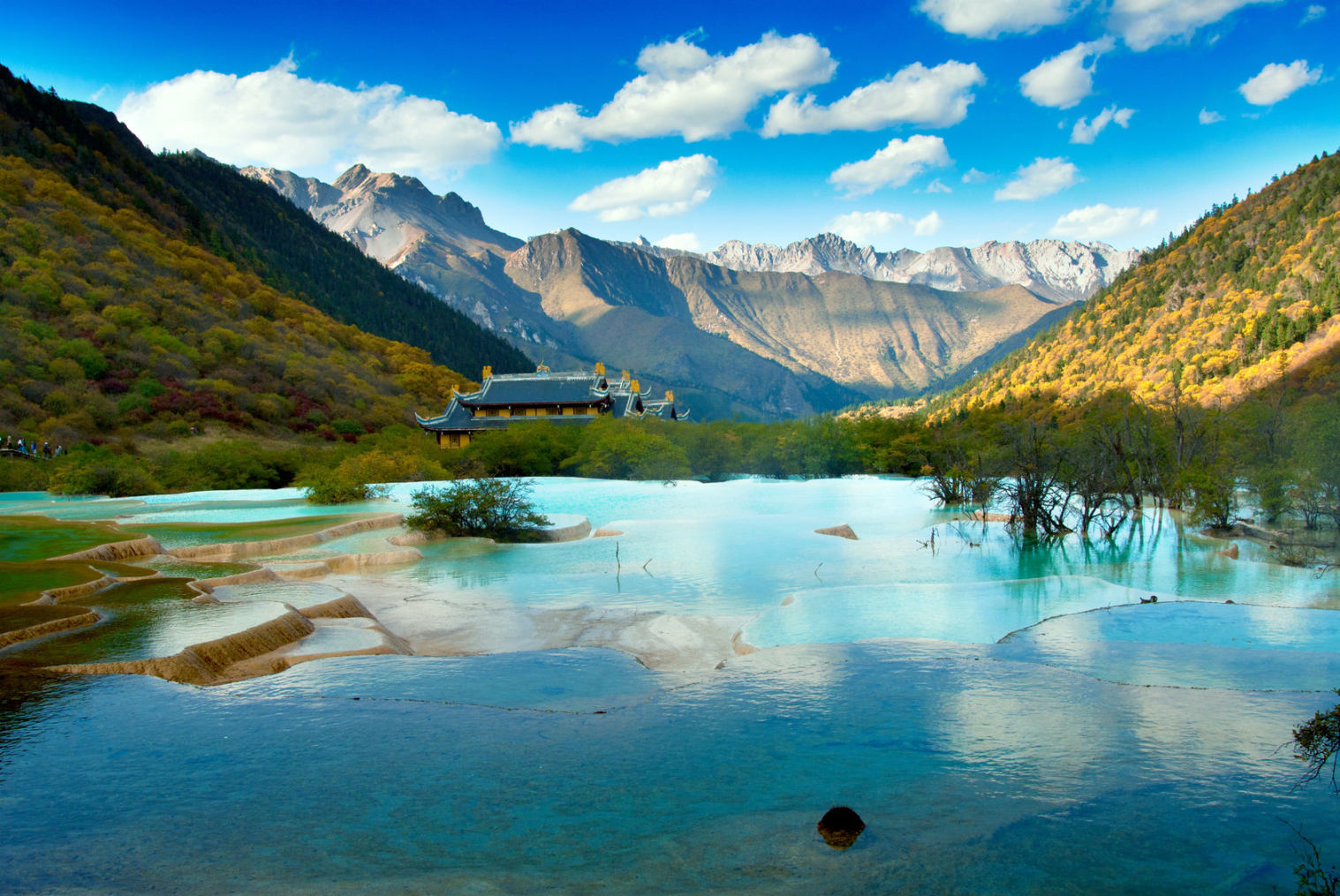 环游九寨绵阳九寨沟黄龙都江堰昭化古城成都2飞5晚6日游