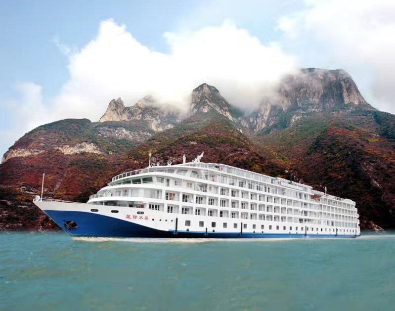 宜昌,长江三峡,重庆涉外豪华超五星游轮"星际水晶"上水动去卧回7日游